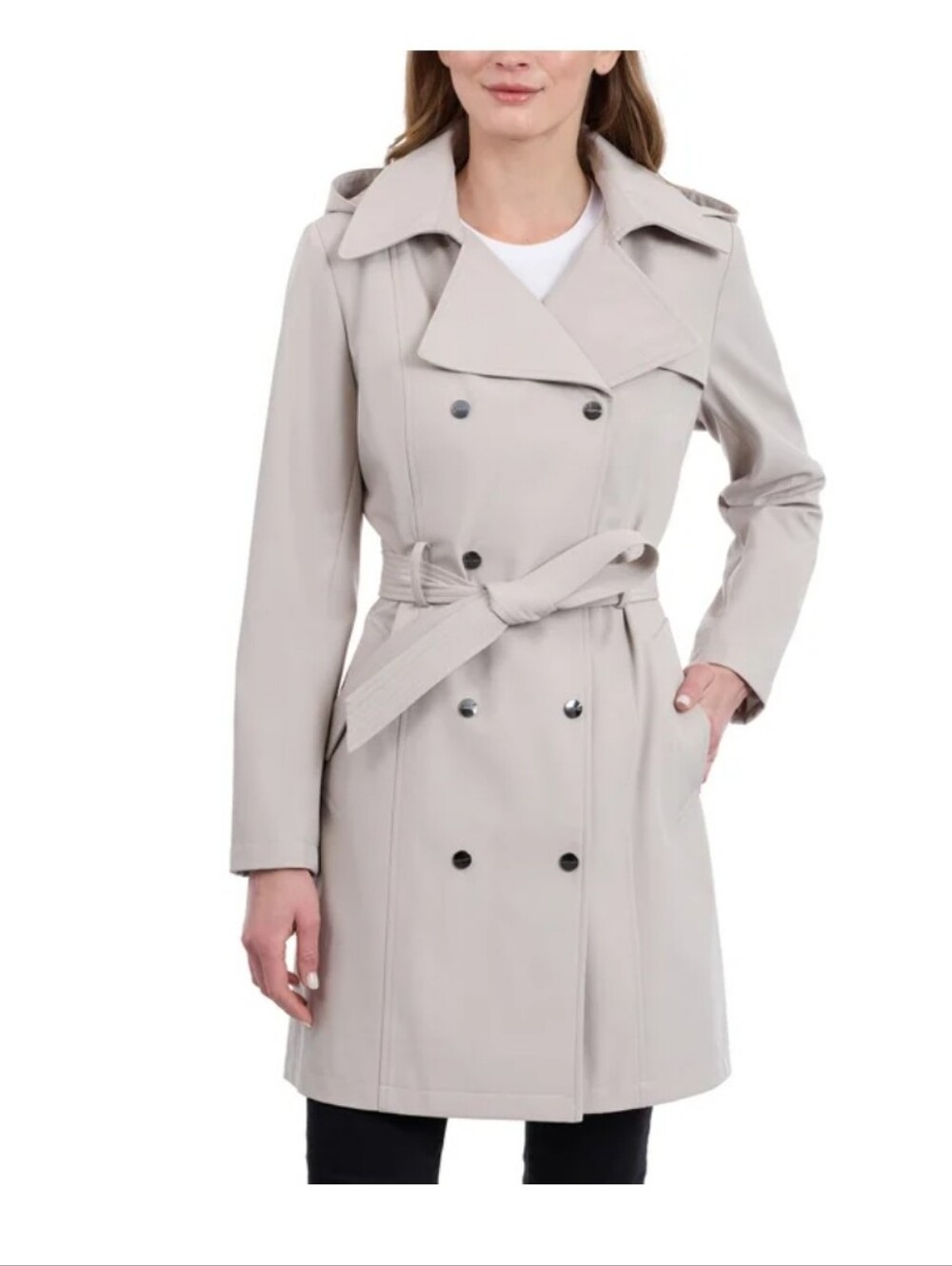 Calvin Klein Women's Hooded Trench Coat New